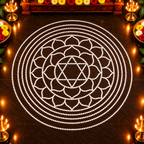 Sudarshanam 3 feet Normal Flex Stencil | Traditional Lotus Mandala Design | Unikraf