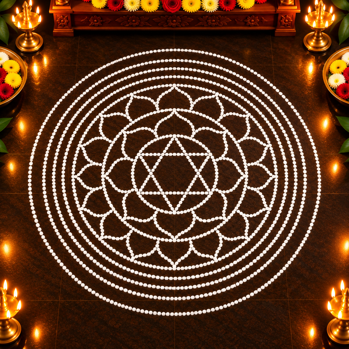 Sudarshanam 3 feet Normal Flex Stencil | Traditional Lotus Mandala Design | Unikraf