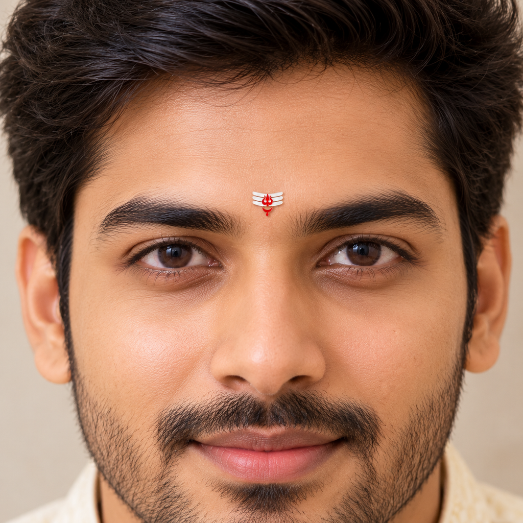 Mahadev Tripundra Trishul Designer Bindi Set – Traditional Shiva Tilak Design (Bindis Sticker 6)