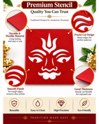 Combo P_10_01 | Traditional Pooja Coconut Decoration Stencil Set | Reusable Velvet Stencils for Festivals & Religious Ceremonies | Assorted Divine Designs | Pack of 10