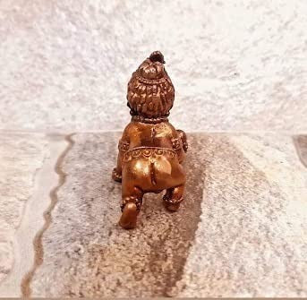 Brownish-Orange Copper Idols India, 1.3 Inches, Handmade Bala Krishna 37G, Patina Antique Finish, Pack Of 1 Piece