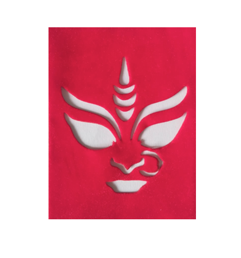 Durga Devi Face Coconut Decoration Stencil - Unikraf