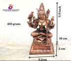Brownish-Orange Copper Idolsby Unikraf , 10Cm, Handmade Kamakshi 435Grams, Patina Antique Finish, Pack Of 1 Piece