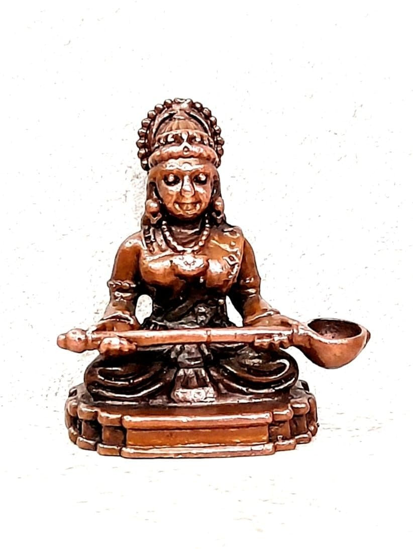 Brown Copper Idols Of God Annapoorani, Height 4.1 Cm, 48 Gram, Handmade, Pack Of 1 Piece