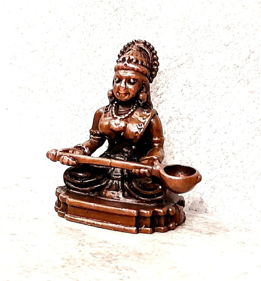 Brown Copper Idols Of God Annapoorani, Height 4.1 Cm, 48 Gram, Handmade, Pack Of 1 Piece