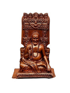 Brownish-Orange Copper Idols India, 1.3 Inches, Handmade Sri Raghavendra Swamy, 43G, Patina Antique Finish, Pack Of 1 Piece