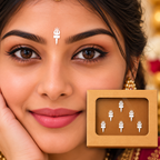 Shiva Trishul Designer Bindi Set –  6 Bindis StickerTraditional Shiv Symbol Bindis for Pooja, Festivals & Ethnic Wear