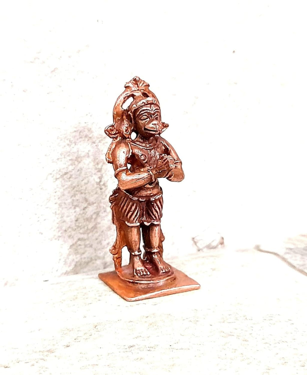 Sacred Lord Hanuman Solid Copper Idol – 2.1 Inches | 70 Grams | Handcrafted Temple Murti
