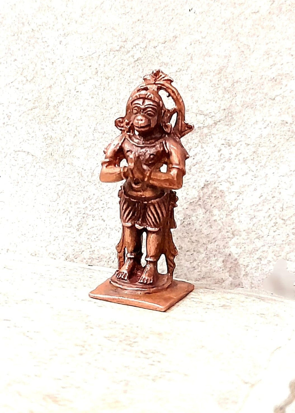 Sacred Lord Hanuman Solid Copper Idol – 2.1 Inches | 70 Grams | Handcrafted Temple Murti