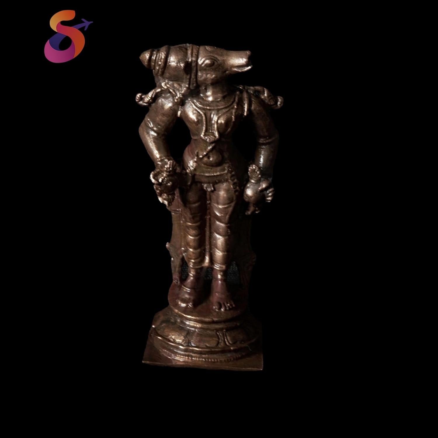 Brown Copper Idols India, 6 Inches, Handmade 3.6 Inch, 220G, Patina Antique Finish, Pack Of 1 Piece