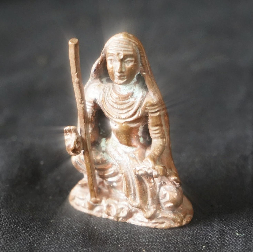 Brown Copper God Adhi Sankaracharya, 1.7 Inches, 100G, Patina Antique Finish, Pack Of 1 Piece