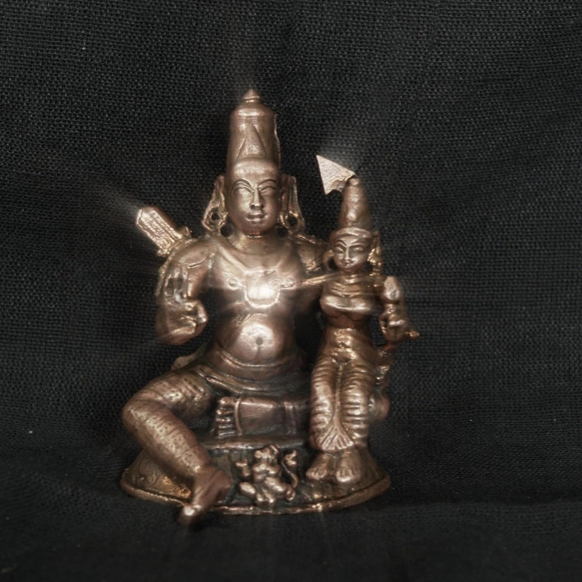 Sacred Copper Ram and Sita Idol – 2.3 Inches, 160 Grams, Handmade Antique Patina Finish, Pack of 1 Piece