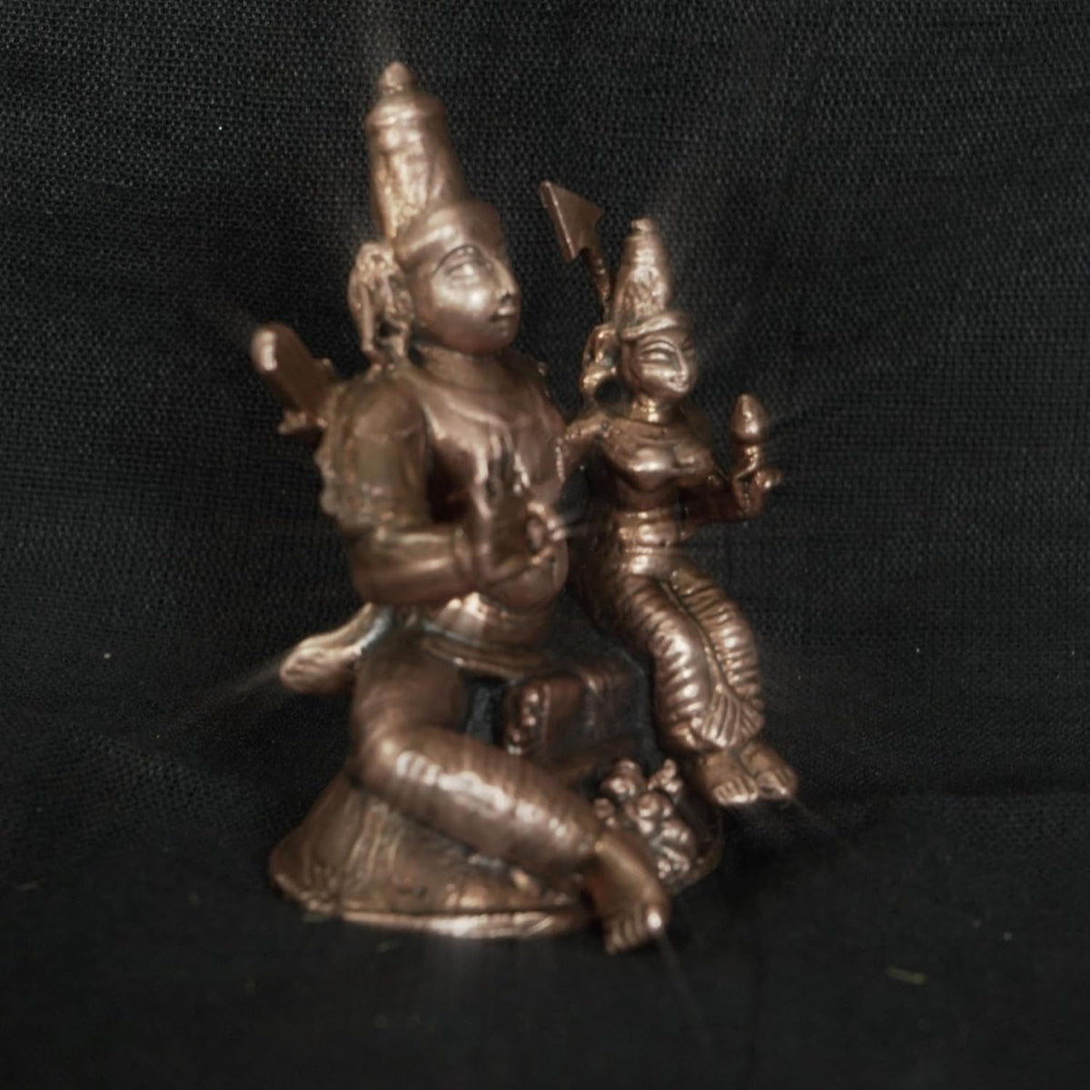 Sacred Copper Ram and Sita Idol – 2.3 Inches, 160 Grams, Handmade Antique Patina Finish, Pack of 1 Piece