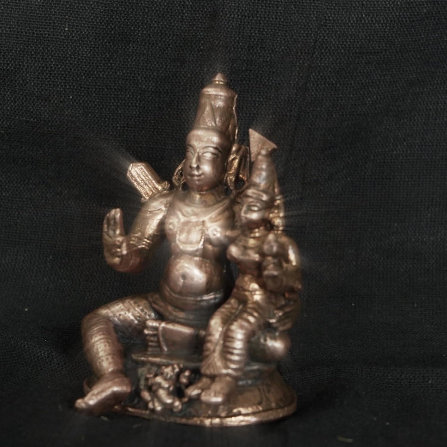 Brown Copper God Idols Ram And Seeta I, 2.3 Inches, 160G, Patina Antique Finish, Pack Of 1 Piece