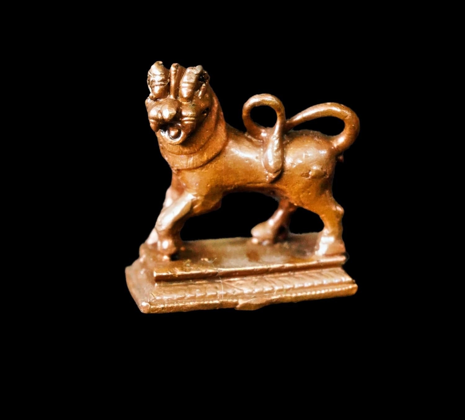 Brown Copper God Idols Lion I, 2.1 Inches, 150G, Patina Antique Finish, Pack Of 1 Piece