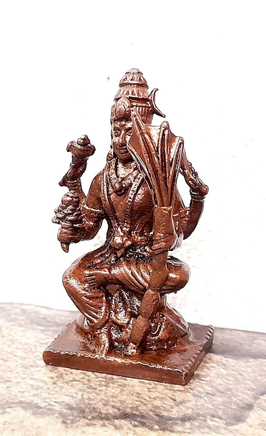 Brown Copper God Idols Raja Rajeshwari I, 1.9 Inches, 85G, Patina Antique Finish, Pack Of 1 Piece