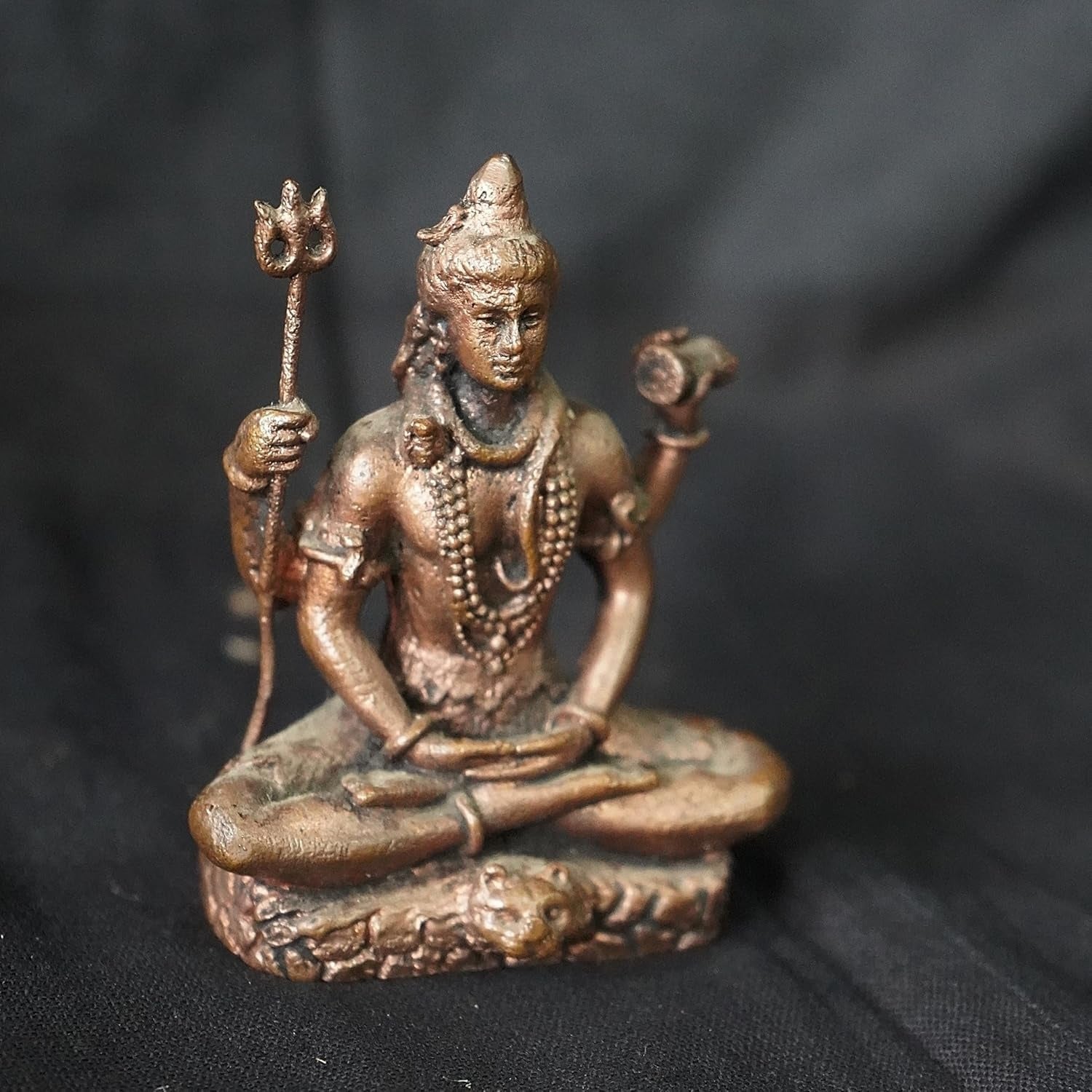 Brown Copper God Idols Shiva, 2.9 Inches, 280G, Patina Antique Finish, Pack Of 1 Piece