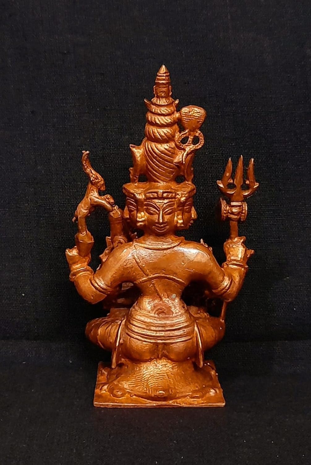 Brown Copper God Idols Panchamuka Shiva 4 Inches, 327G, Pack Of 1 Piece