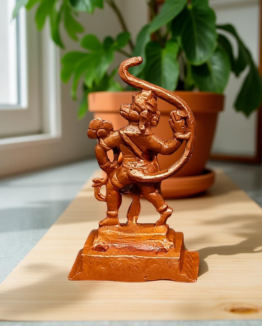 Copper Idols India, 2.1 Inches, Handmade Little Hanuman, 36Grams, Patina Antique Finish, Pack Of 1 Piece