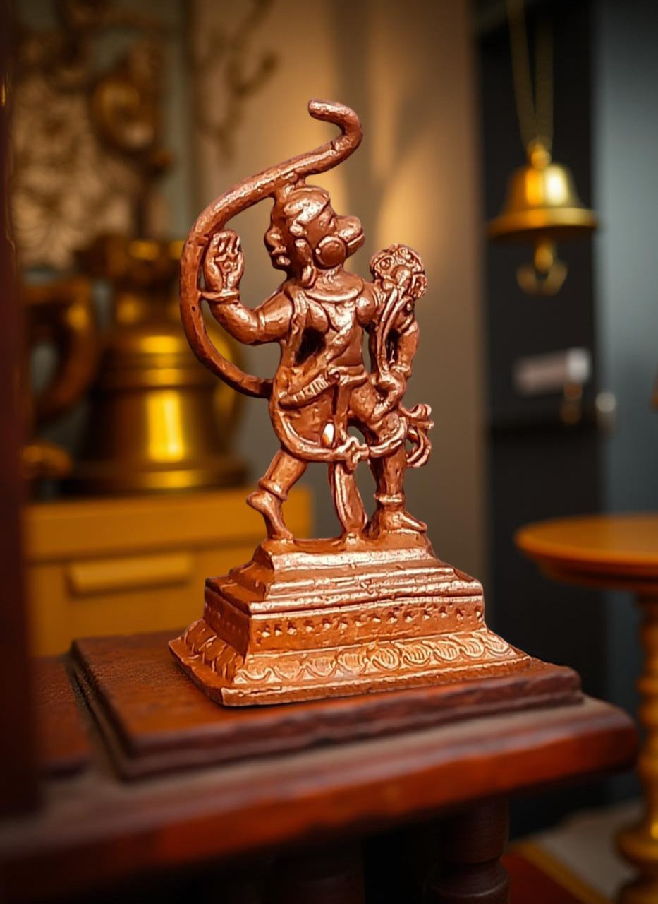 Copper Idols India, 2.1 Inches, Handmade Little Hanuman, 36Grams, Patina Antique Finish, Pack Of 1 Piece