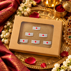 Sacred Vibhuti Tilak Bindis | Traditional White & Red Designer Bindi (Bindis Sticker 6 number )