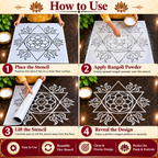 Aghoram _3 feet  Flex Stencil | Traditional Shiva Trishul Kolam Design