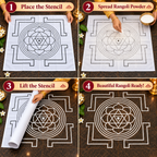 Tripura Sundari Flex Rangoli Stencil – Traditional Yantra Design for Pooja & Festivals | 3 Feet