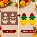 Kalash MDF Rangoli Stencil | Traditional Kalash Kolam Design | Reusable Pooja & Festival Stencil