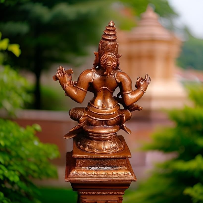 Brownish-Orange Copper Idols, 4 Inches, Handmade Saraswathi 500G, Patina Antique Finish, Pack Of 1 Piece