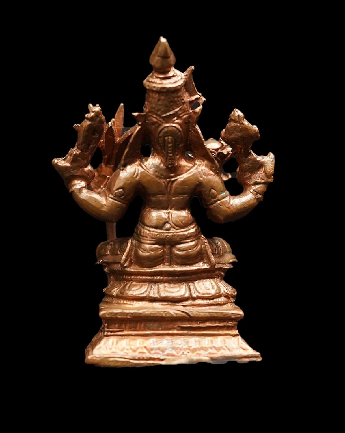 Brown Copper God Idols Raja Rajeshwari, 3.3 Inches 280 Gram, Patina Antique Finish, Pack Of 1 Piece
