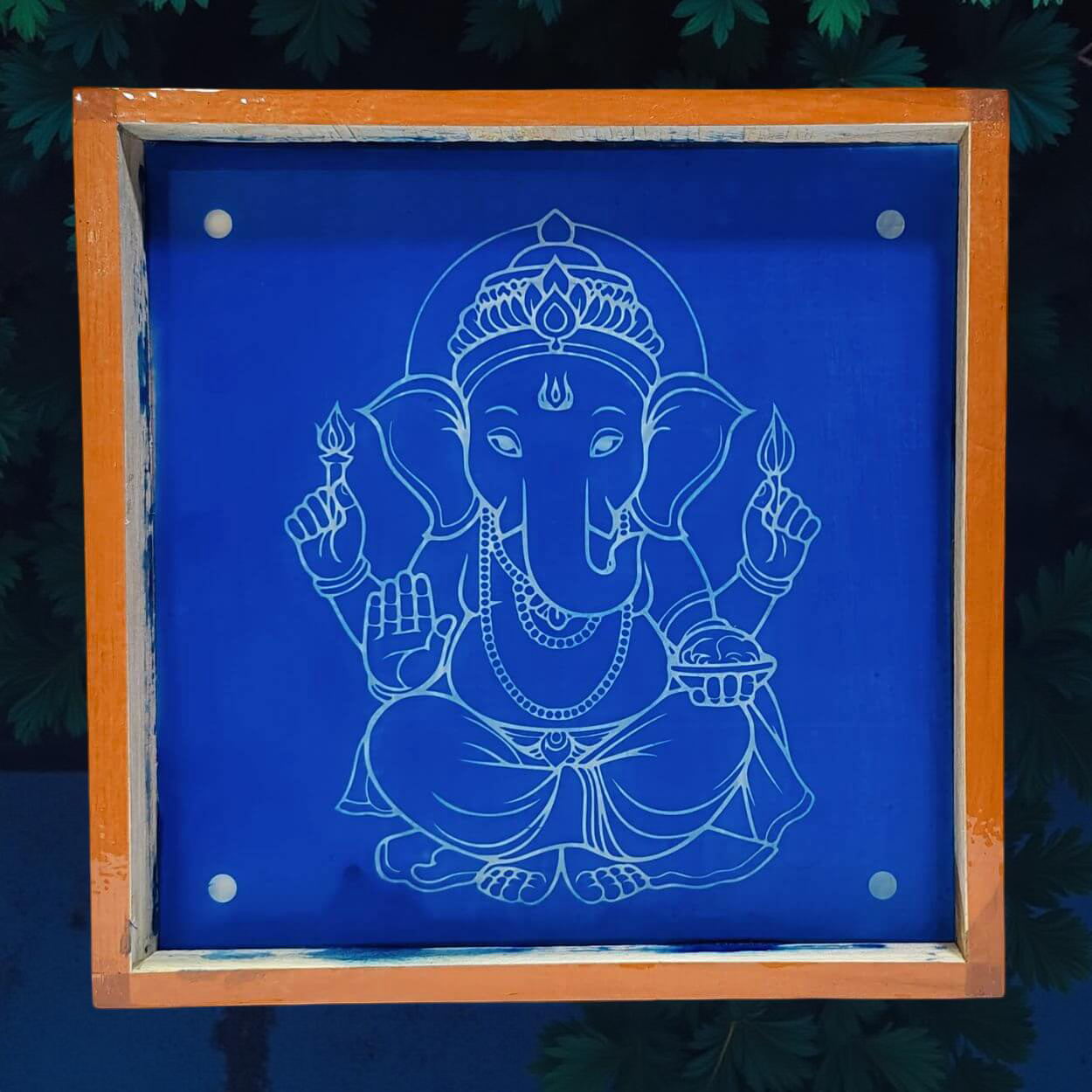 Unikraf Ganesha Rangoli Stencil Wooden 10*10 Inches Pack of 1 Piece