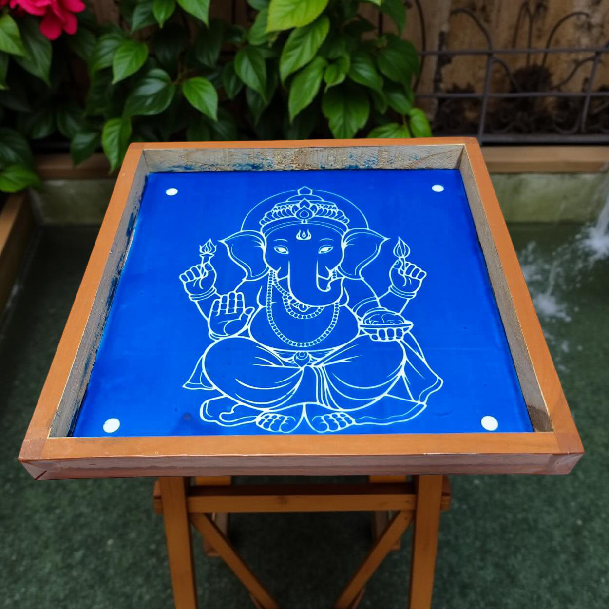 Unikraf Ganesha Rangoli Stencil Wooden 10*10 Inches Pack of 1 Piece