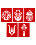 Combo 2 |Sacred Lakshmi , Ganesh Combo Set _ Coconut Decoration Stencil Design _ Pack of 5 _Unikraf