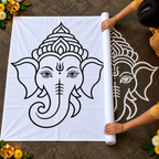 Divine Ganapati Face Flex Stencil | Reusable Temple & Pooja Decoration Template | Unikraf