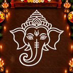 Divine Ganapati Face Flex Stencil | Reusable Temple & Pooja Decoration Template | Unikraf