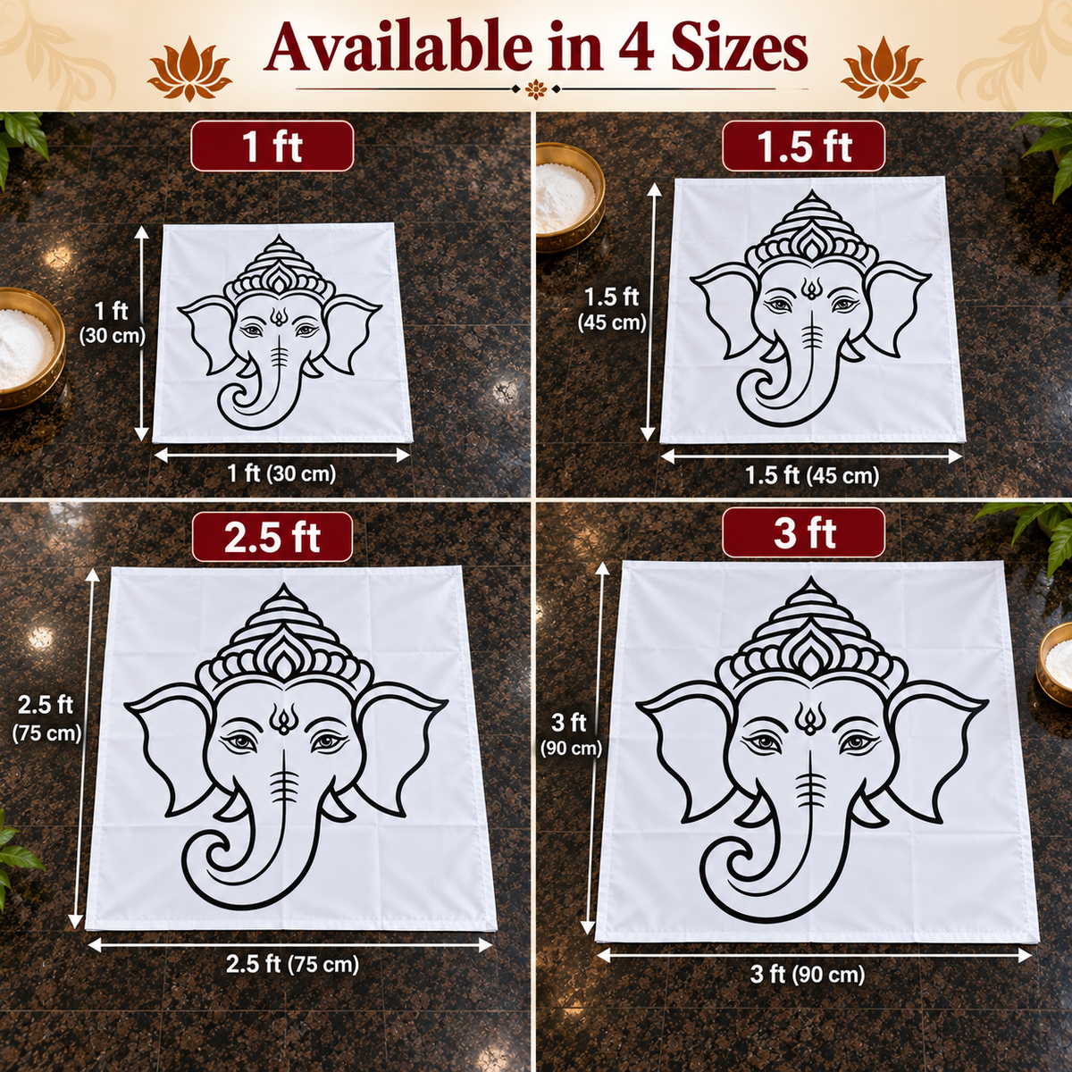 Divine Ganapati Face Flex Stencil | Reusable Temple & Pooja Decoration Template | Unikraf