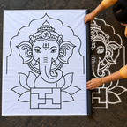 Swasthi Ganapati Flex Stencil | Traditional Ganesha Design for Pooja & Temple Decorations | Unikraf