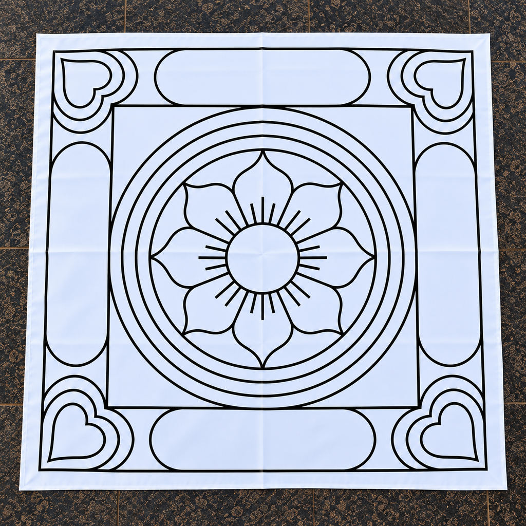 Ashtadhalam Normal Kolam Flex Stencil  | Reusable Rangoli Stencil for Pooja & Festivals
