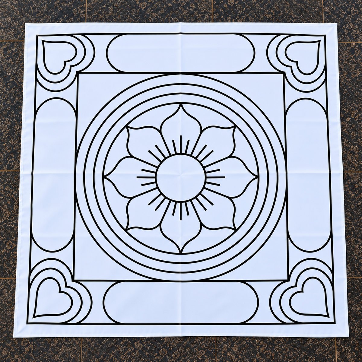 Ashtadhalam Normal Kolam Flex Stencil  | Reusable Rangoli Stencil for Pooja & Festivals