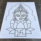 Swasthi Devi Flex Stencil | Traditional Devi Face Design for Pooja & Temple Decorations | Unikraf
