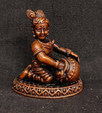 Sacred Bal Krishna (Makhan Chor) Solid Copper Idol – 1.8 Inches | 85 Grams | Antique Patina Finish | Handcrafted Murti