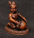 Sacred Bal Krishna (Makhan Chor) Solid Copper Idol – 1.8 Inches | 85 Grams | Antique Patina Finish | Handcrafted Murti