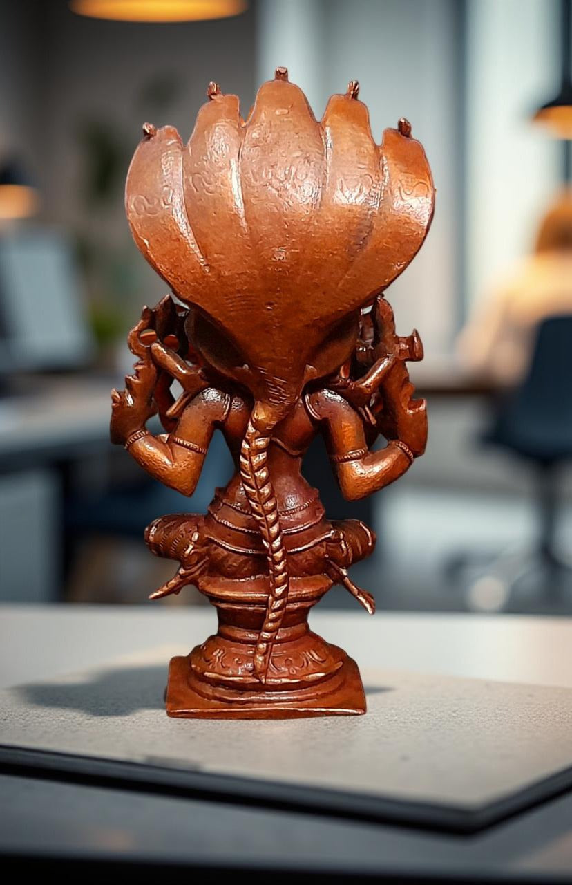 Sacred Copper Goddess Amman Idol – 4.8 Inches, 450 Grams, Handmade Patina Antique Finish, Pack of 1 Piece