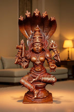 Sacred Copper Goddess Amman Idol – 4.8 Inches, 450 Grams, Handmade Patina Antique Finish, Pack of 1 Piece
