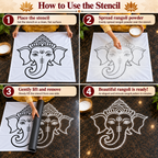 Divine Ganapati Face Flex Stencil | Reusable Temple & Pooja Decoration Template | Unikraf