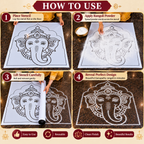 Sacred Guru Ganapati Face Flex Stencil – Reusable Rangoli & Kolam Design Stencil