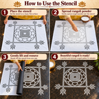 Mrithvigayam Flex Stencil _ 3Feet  | Traditional Shiva Trishul Kolam Rangoli Design