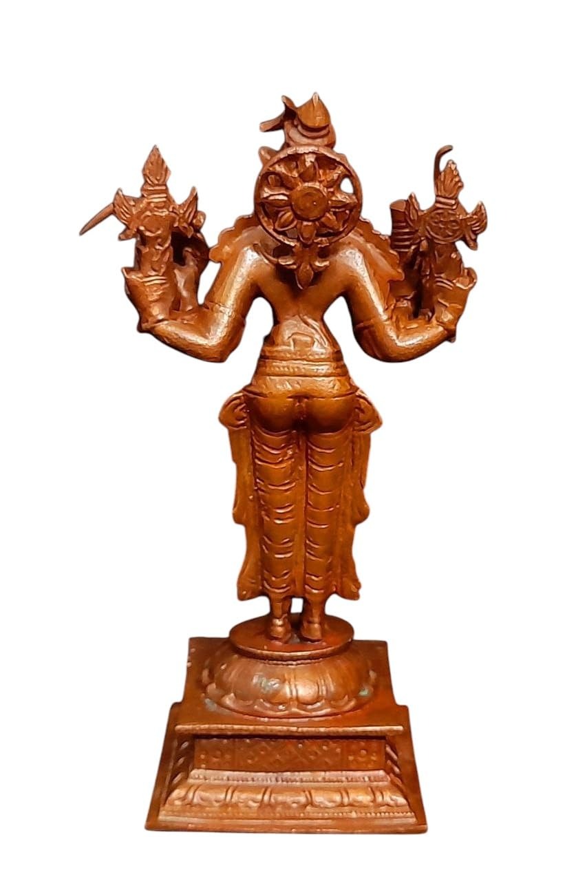Brownish-Orange Copper Idols India, 4.7 Inches, Handmade Goddess Varahi, 405 Gram, Patina Antique Finish, Pack Of 1 Piece