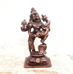 Brownish-Orange Copper Idols India, 3.6 Inches, Handmade Lakshmi Narasimha 243 Gram, Patina Antique Finish, Pack Of 1 Piece