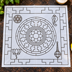 Chakrabjam Flex Stencil - 3.5 Feet  | Sacred Rangoli & Kolam Design | Reusable Pooja Stencil